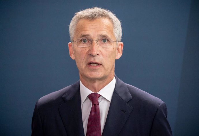 Archivo - FILED - 27 August 2020, Berlin: Jens Stoltenberg, Nato Secretary General, speaks at a press conference. Stoltenberg has strongly condemned Friday's cyberattack on the Ukrainian government. Photo: Michael Kappeler/dpa-pool/dpa