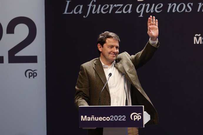 Fernández Mañueco en el mitin en Soria.