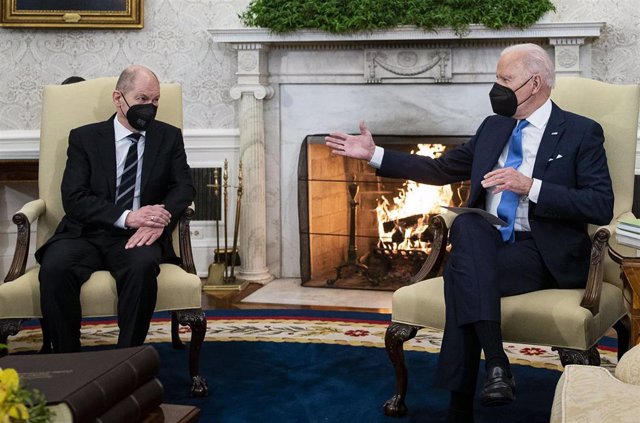 El presiente de Estados Unidos, Joe Biden, y el canciller alemán, Olaf Scholz, en la Casa Blanca