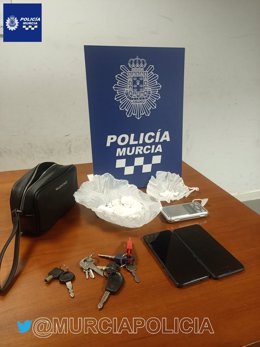 Imagen de los elementos intervenidos por la Policia Local de Murcia