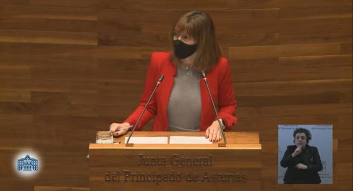 La consejera de Hacienda, Ana Cárcaba, en el Pleno.