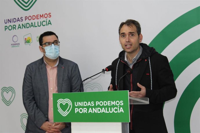 El portavoz de Unidas Podemos por Andalucía, Toni Valero