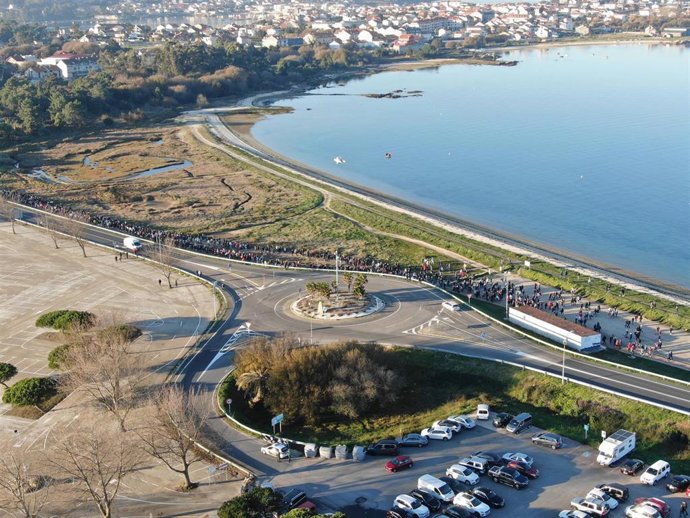 Archivo - Manifestación en A Illa en apoyo al sector del mejillón