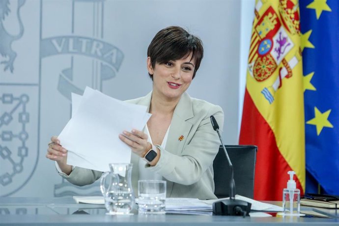 La ministra portavoz y de Política Territorial, Isabel Rodríguez, este martes.