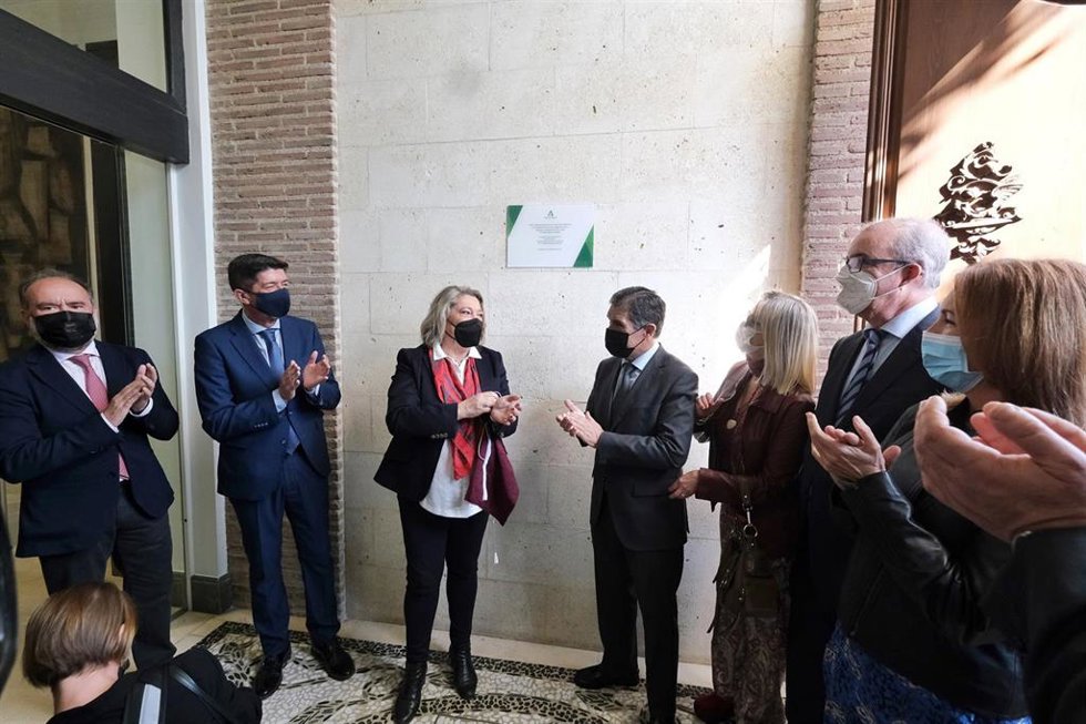 El vicepresidente de la Junta de Andalucía y consejero de Turismo, Regeneración, Justicia y Administración Local, Juan Marín, en la inauguración de la nueva sede judicial de Almuñécar (Granada).