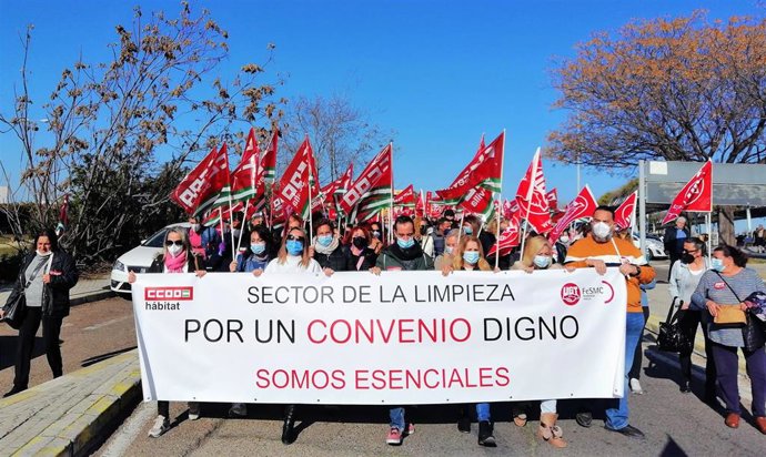 Manifestación por el convenio de limpieza