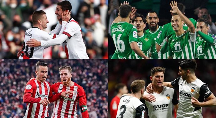 Rayo, Betis, Athletic y Valencia, semifinalistas de la Copa del Rey 2021-2022