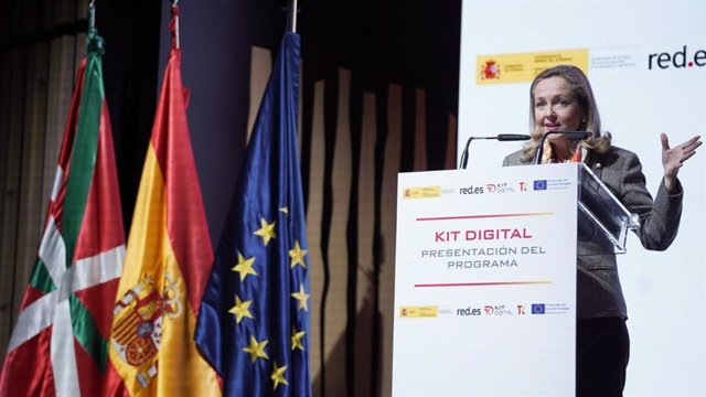 Nadia Calviño, en la presentación del programa 'Kit Digital' en Vitoria