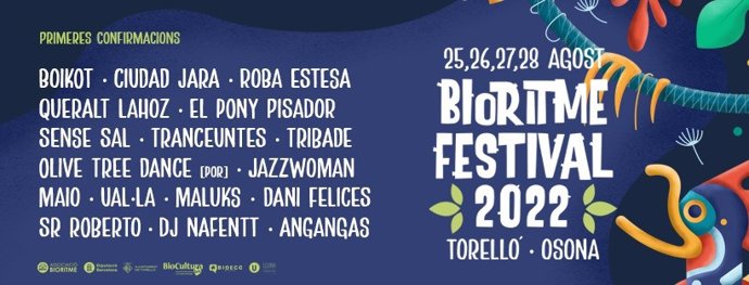 Cartell amb les primeres confirmacions del festival Bioritme 2022