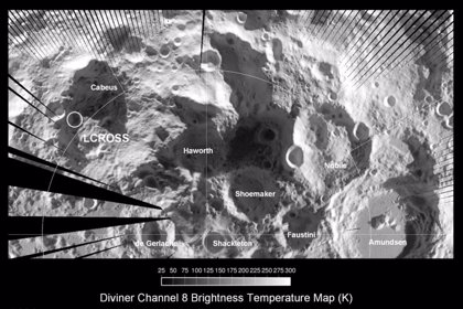 El hielo oculto en el polo sur de la Luna se atribuye a cometas