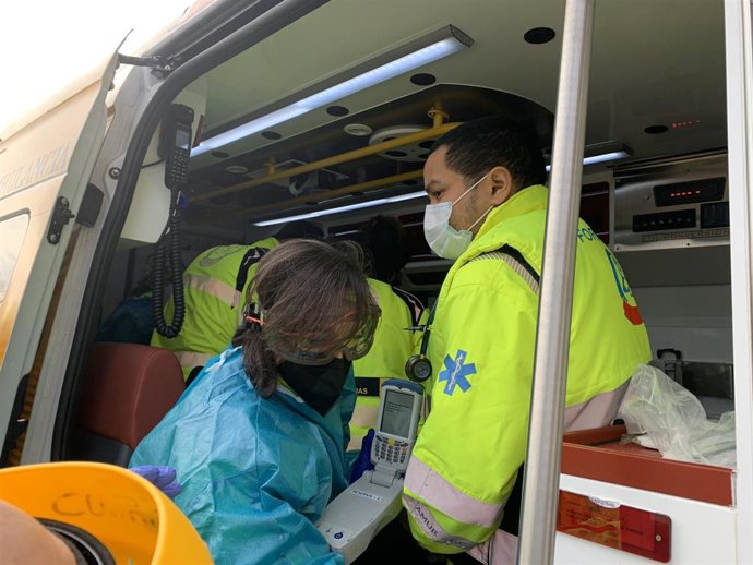 Actuación de efectivos de Samur-Protección Civil