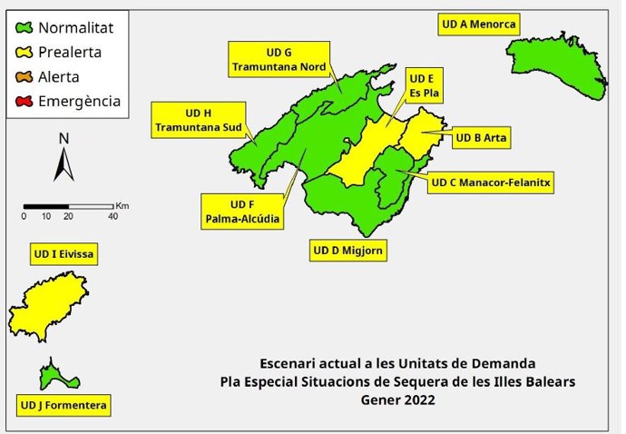 Situación de las reservas hídricas de Baleares.