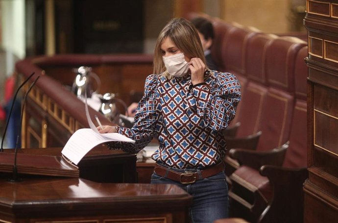 Archivo - La diputada del PNV Idoia Sagastizabal durante una intervención en el Congreso 