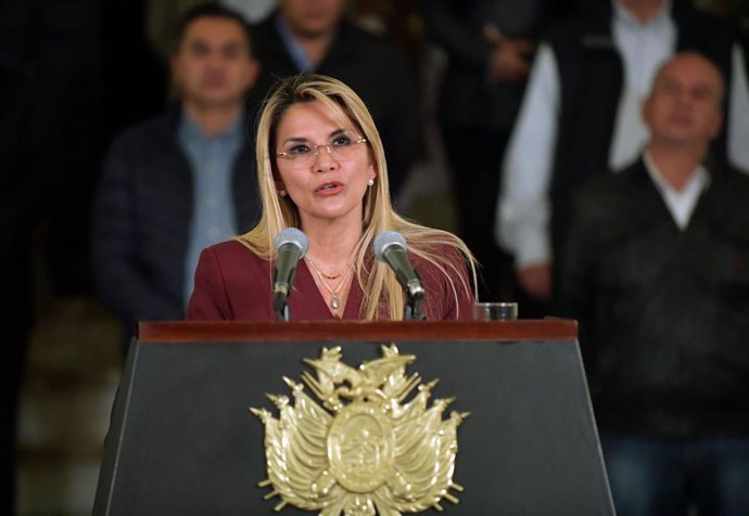 Archivo - La presidenta interina de Bolivia, Jeanine Áñez.