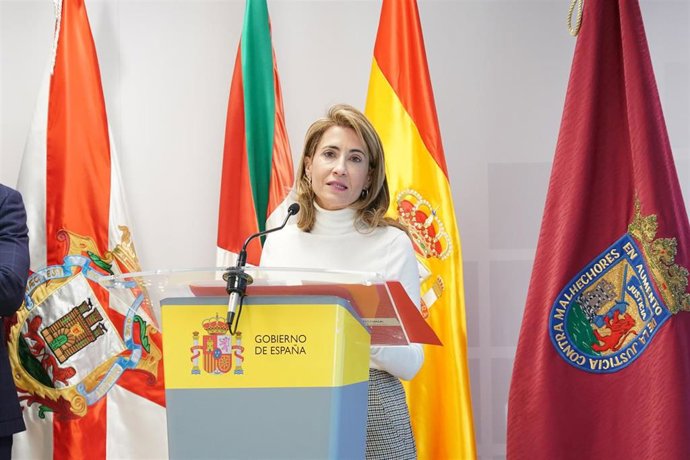 La ministra de Transportes, Movilidad y Agenda Urbana del Gobierno de España, Raquel Sánchez, en Vitoria-Gasteiz