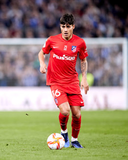 Carlos Martin of Atletico de Madrid in action during the match of Copa del Rey match between Real Sociedad and Atletico de Madrid at Reale Arena on 19 of January, 2022 in San Sebastian, Spain.