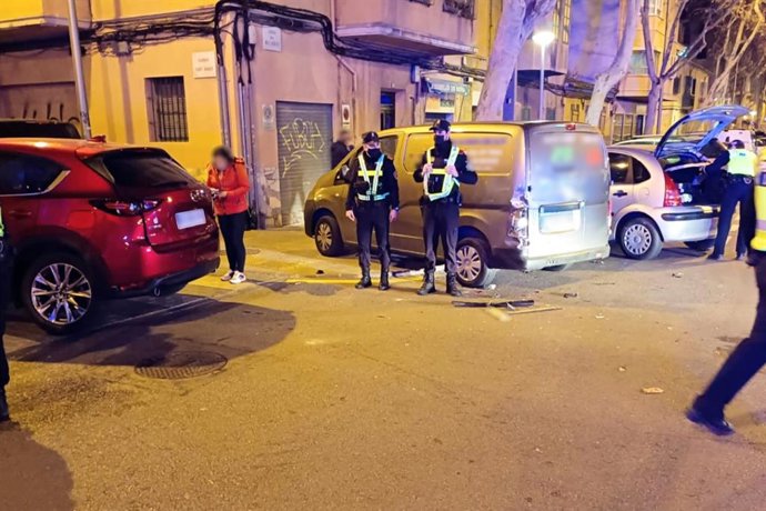 Imagen del accidente con fuga en Palma la semana pasada.