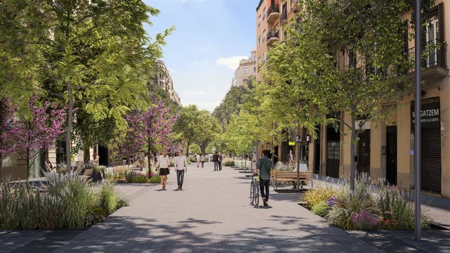 Recreació de la transformació del carrer Rocafort 