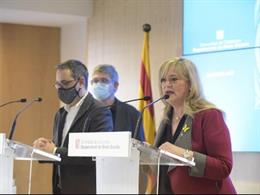 La consellera de Derechos Sociales de la Generalitat, Violant Cervera, en rueda de prensa este jueves