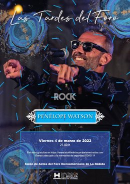 Cartel anunciador del concierto de Penélope Watson en el Foro Iberoamericano de La Rábida.