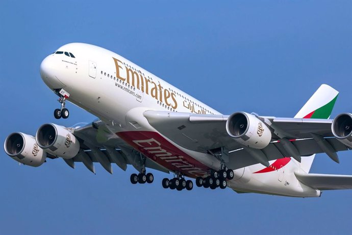 Archivo - Avión A380 de Emirates.