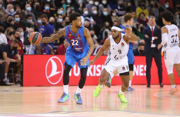 El jugador del Bara Cory Higgins en un partido de la Euroliga 2021/22