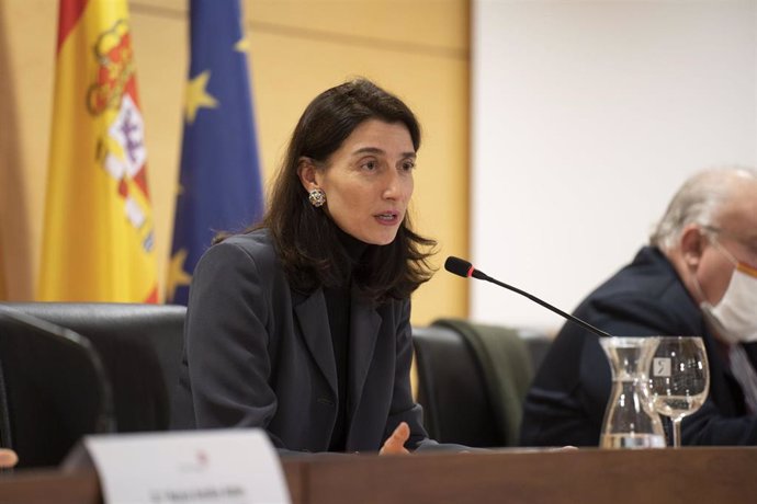 La ministra de Justicia, Pilar Llop, durante un acto en el Colegio de Registradores de Madrid.