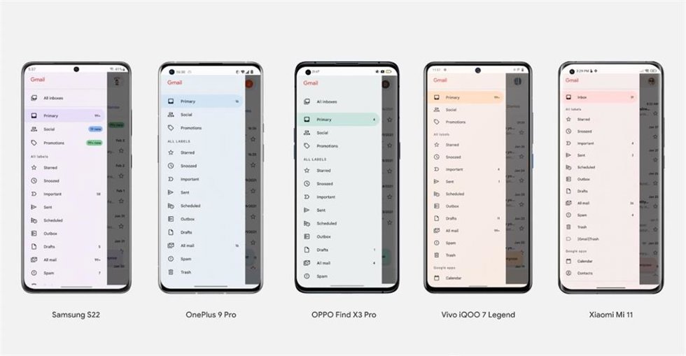 Implementación de Material You en diferentes dispositivos
