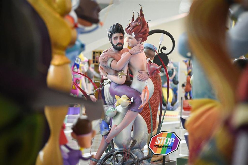 Un ninot en la exposición del Ninot, en el Museo de las Ciencias de la Ciudad de las Artes y las Ciencias de Valncia