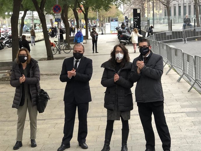 Archivo - Síndicos del 1-O encausados ante la Ciutat de la Justícia de Barcelona, a 3 de marzo de 2021.