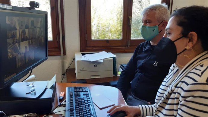 La consellera insular Maria Antnia Garcías durante la reunión.