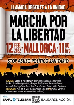 Cartel de una manifestación convocada en Palma por Baleares Acción.