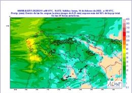 Mapa elaborado por la Aemet sobre la previsión meteorológica en CyL para el domingo de las elecciones autonómicas