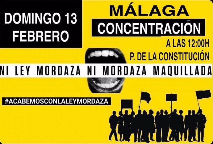 Colectivos andaluces se movilizan este domingo contra la reforma de la Ley Mordaza en Cádiz, Granada, Málaga y Sevilla