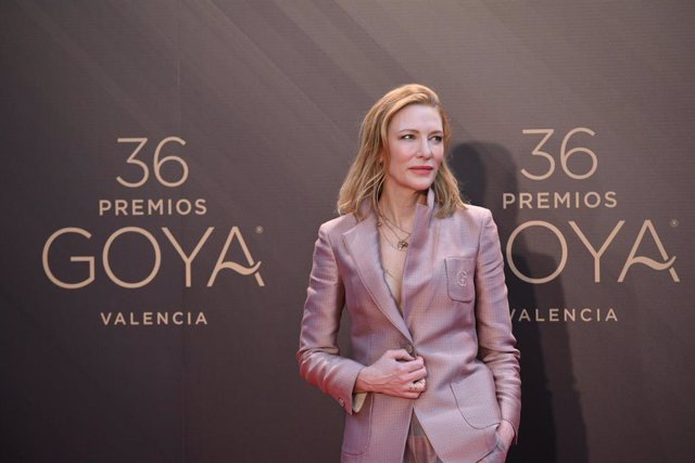 La actriz Cate Blanchett en el Palau de les Arts, horas antes de recibir el primer Premio Goya Internacional, a 12 de febrero de 2022, en Valencia, Comunidad Valenciana (España). 