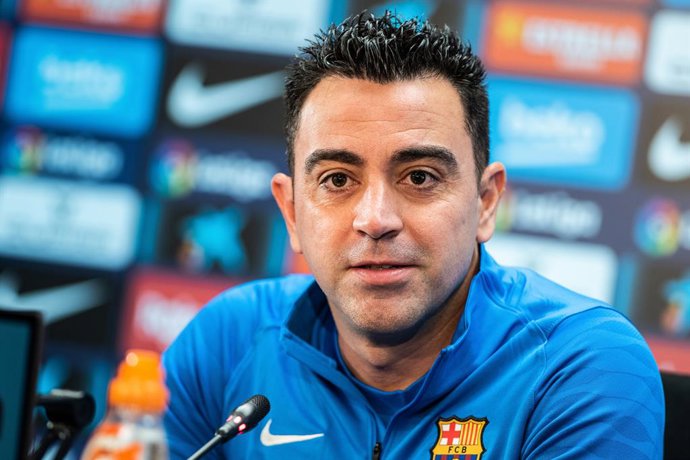 Archivo - Xavi Hernandez, head coach of FC Barcelona, attends during the press conference before La Liga Match round 19 at Ciutat Esportiva Joan Gamper on January 1, 2022 in Barcelona, Spain.