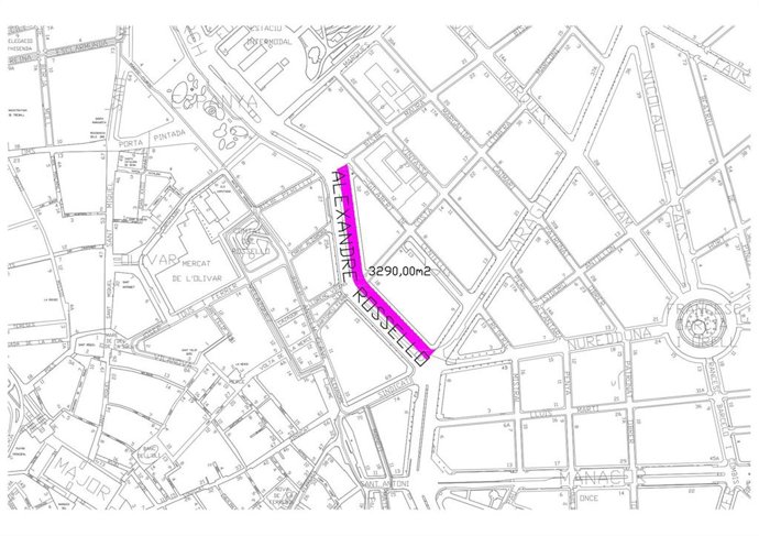 Ámbito de las obras en Avenida Alexandre Rosselló.