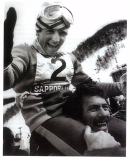 Paquito Fernández Ochoa tras conquistar el oro en los Juegos Olímpicos de Invierno de Sapporo '72