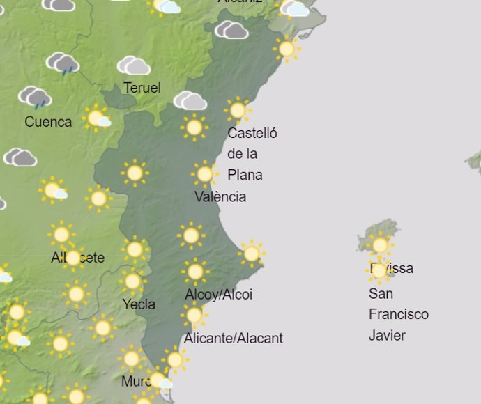 Predicción del tiempo para este domingo 13 de febrero