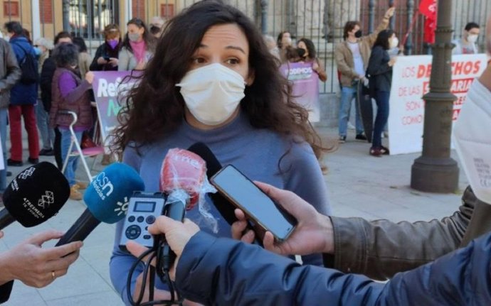 La portavoz de Unidas Podemos por Andalucía y secretaria de Servicios Públicos de Podemos Andalucía, Libertad Benítez.