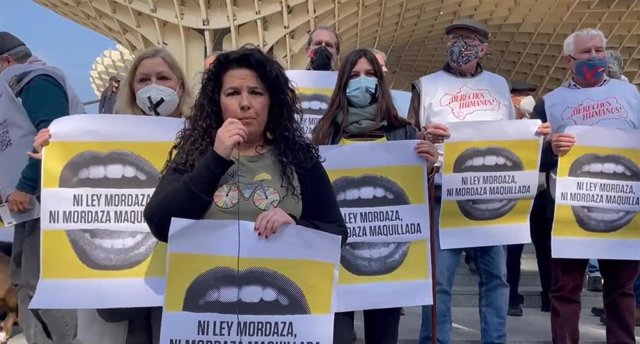 Protestas en Cádiz, Málaga, Granada y Sevilla para derogar la Ley Mordaza porque "es la obligación" del Gobierno