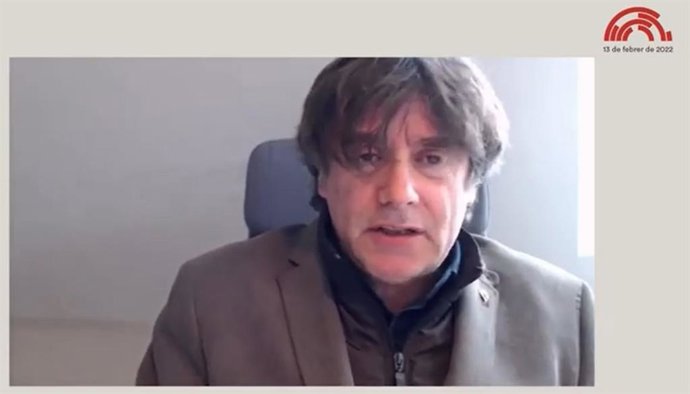 L'expresident de la Generalitat Carles Puigdemont durant la seva intervenció en el ple telemtic de Consell per la República