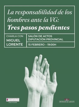 Cartel de la conferencia de Miguel Lorente en Albacete