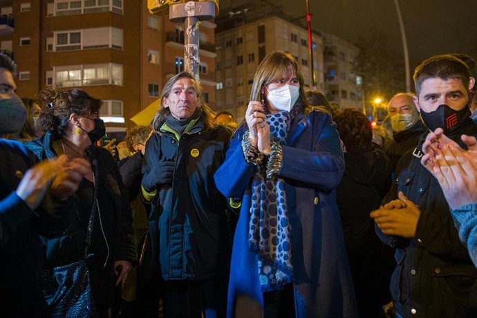 La presidenta del Parlament, Laura Borrs, en las inmediaciones de la Avenida Meridiana, a 12 de febrero de 2022, en Barcelona, Catalunya (España).