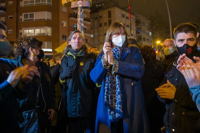 Arxiu - La presidenta del Parlament, Laura Borrs, a l'avinguda Meridiana