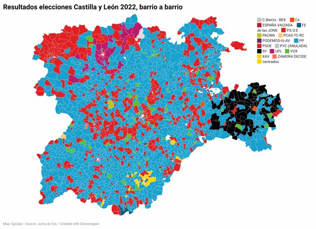 Resultados elecciones Castilla y León, barrio a barrio