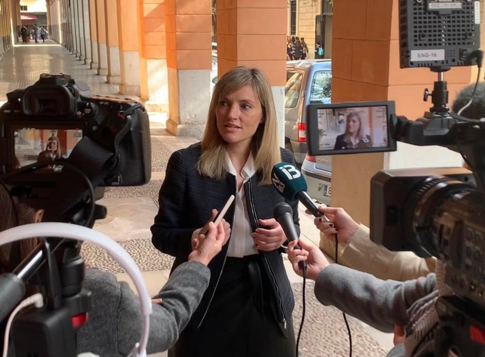 La coordinadora autonómica de Cs y portavoz parlamentaria, Patricia Guasp, en declaraciones a los medios de comunicación.