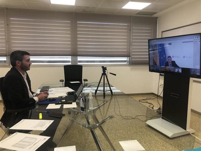 El consejero Antonio Luengo durante su intervención en la reunión telemática del Consejo Consultivo presidida por el ministro Luis Planas.