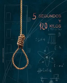 Cartel de la obra '5 segundos, 120 kilos' de Métrica Pura.