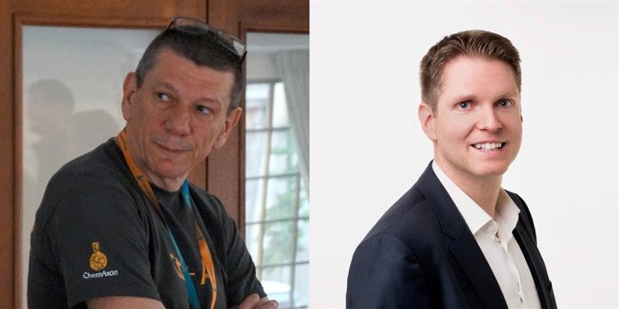 Chemaxon's founder and outgoing CEO, Ferenc Csizmadia, and newly appointed CEO, Richard Jones